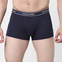 Jack & Jones Men Navy Blue Self-Design Cotton Trunk 1952295011-picture-16