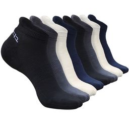 Heelium Men Pack Of 8 Odour-Free Padded Base Anti-bacterial Bamboo Ankle Length Socks-picture-35