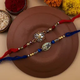 StileAdda Set of 2 Bhai Bhabhi Beaded Thread Rakhis With Roli Chawal-picture-22