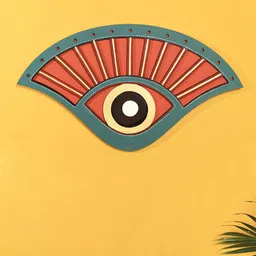 AAKRITI ART CREATIONS Ocean's Eyes Wood Matte Hanging Hall Wall Masks-16.1In-image-84