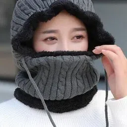 Alexvyan Winter Snow Proof Woollen Thermal Soft Combined Cap-picture-17