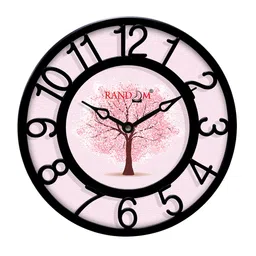 RANDOM Pink & Black Printed Contemporary Wall Clock image 1