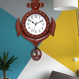 Attractionz Brown Round Contemporary Wall Clock-image-89