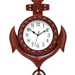 Attractionz Brown & White Round Analogue Contemporary Wall Clock-picture-27