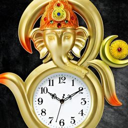 Attractionz Gold-Toned Contemporary Round Shaped Wall Clock-picture-33