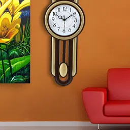 Attractionz Gold-Toned & White Contemporary Wall Clock-picture-15