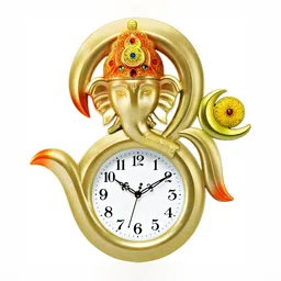 Attractionz Gold-Toned Round Shaped Traditional Analogue Wall Clock-picture-11