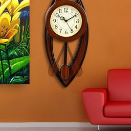 Attractionz Brown & Beige round Analogue Wall Clock-picture-21