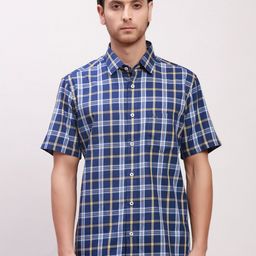 ColorPlus Cotton Custom Tailored Fit Tartan Checks Opaque Checked Casual Shirt-picture-29