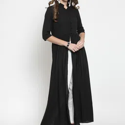Sera Women Black & White Solid Kurta with Palazzos-picture-41