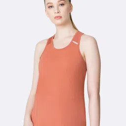 Van Heusen Rust Orange Solid Tank Lounge T-shirt image 1