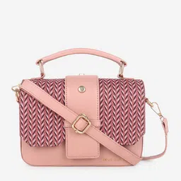 Black Spade Geometric Printed Structured Satchel-image-1