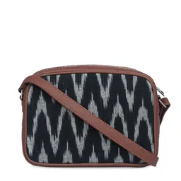 ZOUK Black Ikat Printed Sling Bag-picture-35