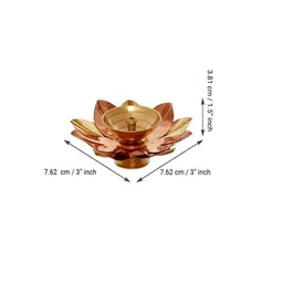 fashion bizz 2 Pcs Lotus Brass Akhand Diyas image 2