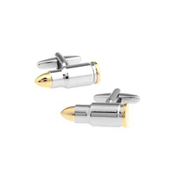 The Tie Hub Silver-Toned & Gold-Toned Quirky Cufflink-image-93