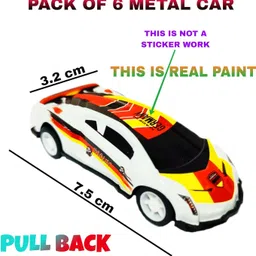 lumo 6 Unbreakable Racing Mini Diecast Metal Alloy Car Models Set for Kids image 3