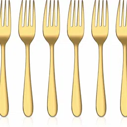 shri & sam Jasmine Gold PVD Coating Desert Fork Stainless Steel Cutlery Set image 2