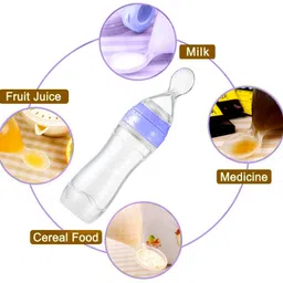 pikipoo Baby Squeezy Food Grade Silicone Spoon Bottle Feeder for Baby Feeding 90 ML - 90 image 3