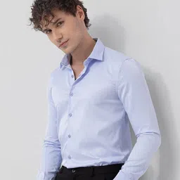 snitch Men Slim Fit Solid Spread Collar Formal Shirt image 3