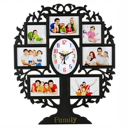 Attractionz Black & White Textured Acrylic Oval Contemporary Wall Clock image 5