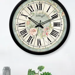 RANDOM Blue & Black Printed Analogue Contemporary Wall Clock image 2