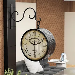 RANDOM Black Vintage Metal Round Wall Clock image 2