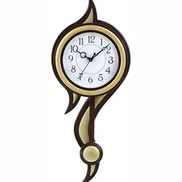 Attractionz Gold-Toned & White Round Contemporary Wall Clock image 4