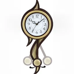 Attractionz Gold-Toned & White Textured Contemporary Round Shaped Wall Clock image 3