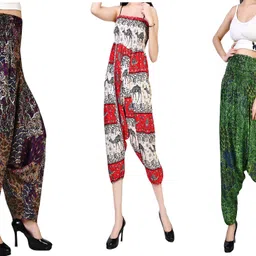 fusfus Printed Rayon, Cotton Women Harem Pants-picture-17