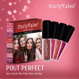 CurlyTales Set Of 4 Lightweight & Waterproof True Matte Liquid Lipstick 16ml - 04+05+06+07 image 2