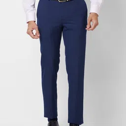raymond Men Slim Fit Dark Blue Polyester Trousers-picture-22