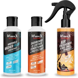 wavex Dashboard & Leather Polish, Windshield Washer Fluid, Air Freshener Serene Paradise Combo-picture-12