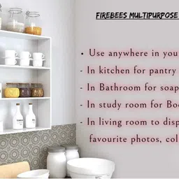 firebees Containers Kitchen Rack Wooden Wall Mounted Racks for Kitchen Storage Boxes (Number of Shelves- 3) ) Wood image 4