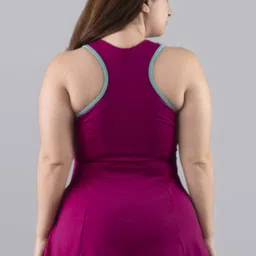 keepfit plus size 2 pcs padded swim set with top and boyshorts for women Solid Women Pink Swimsuit image 4