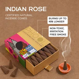 phool Rose Handcrafted Natural Dhoop for Daily Pooja | Incense Cone with Temple Flower Rose Dhoop image 5