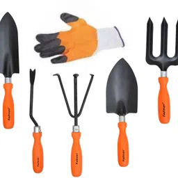 fadman Basic Tool For Gardening (Weeder, Cultivator, Big Trowel, Small Trowel, Garden Fork, Gloves) Garden Tool Kit-picture-16