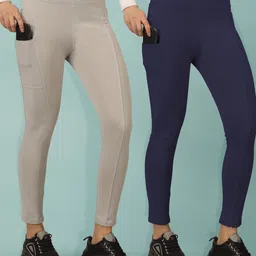 beyogini Solid Women Grey, Blue Tights-picture-24