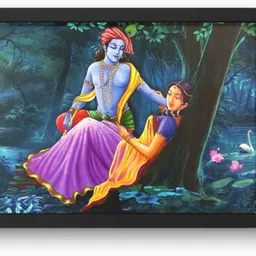 arcapture Radha Krishna Wall Painting for Home Decoration for Living Room, Bedroom Digital Reprint 12 inch x 9 inch Painting image 1