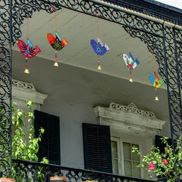 asm creation Handmade Multicolored Birds wall hanging Decoration Home Decor Pack of 5 image 3