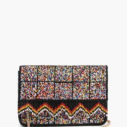 BohoGirl Self Design Embellished Structured Sling Bag image 5