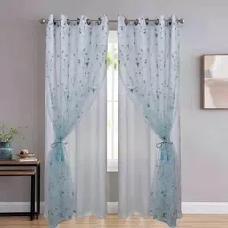 thundershoppe 182.88 cm (6 ft) Window Tissue Blackout Curtain (Pack Of 2)-picture-27