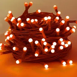 diya baati 38 LEDs 10 m Red Steady String Rice Lights image 2