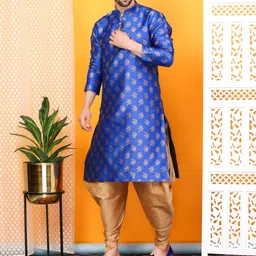 over crowd Men Jacquard Kurta Salwar Set image 3
