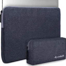 14 Inch Laptop Sleeve / Slip Case Cover Bag With Charger Pouch (L26_Grey) Laptop Sleeve/Cover-image-1