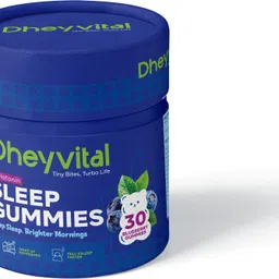 dheyvital Melatonin Sleep Gummies Ashwagandha & Chamomile | Blueberry Flavor | 30 Gummies image 1