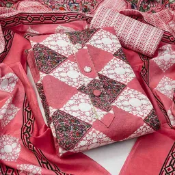 krishna boutique Unstitched Pure Cotton Salwar Suit Material Printed image 2