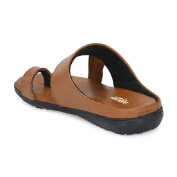 Anouk Men Tan Brown One Toe Comfort Sandals image 3