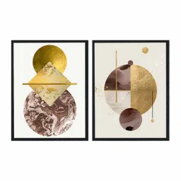 art street Golden Brown Canvas Framed Art Print Set of 2 image 2