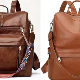 spinsell Medium 22 L Backpack Medium 22 L Elegant Stylish Leather Backpack for Women-picture-10