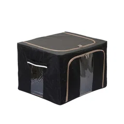 Kuber Industries Black Solid Wardrobe Organizer 88Ltr image 2